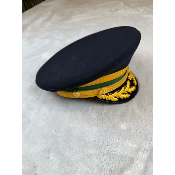 Kingform Cap De Luxe Military Visor Hat Black Gold Oak Leaf Embroidery  7 3/8 - Picture 2 of 7